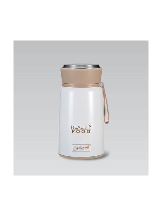 Maestro Cutie pentru Mâncare Termos Inox Alb 800ml 1buc