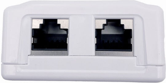 Cablexpert Cat6a Ftp Double Port Surface Mount Box White