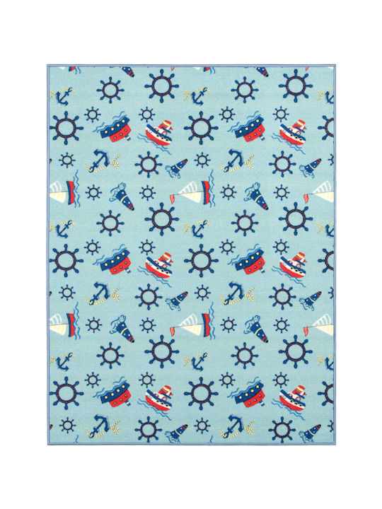 Детски Килим Playroom Каравани Светлосин 160x240