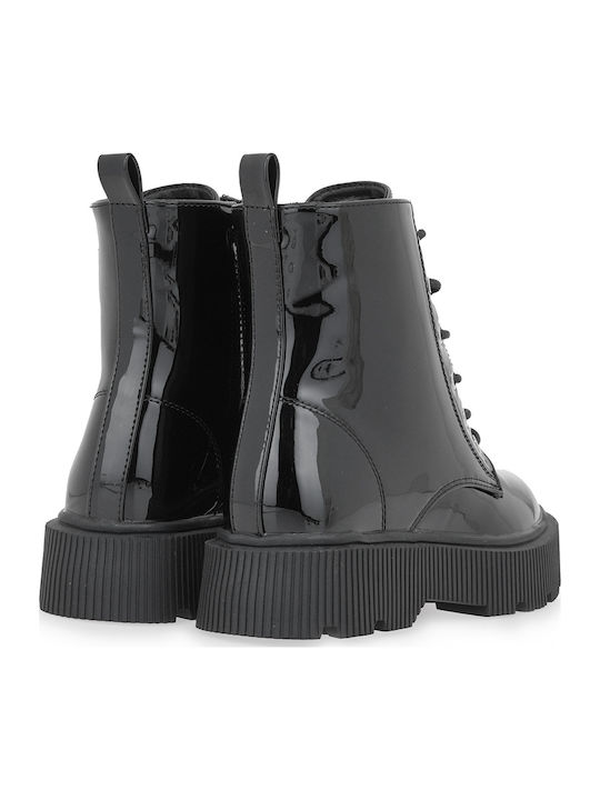 Kinderstiefel mit Schnürsenkeln Schwarz