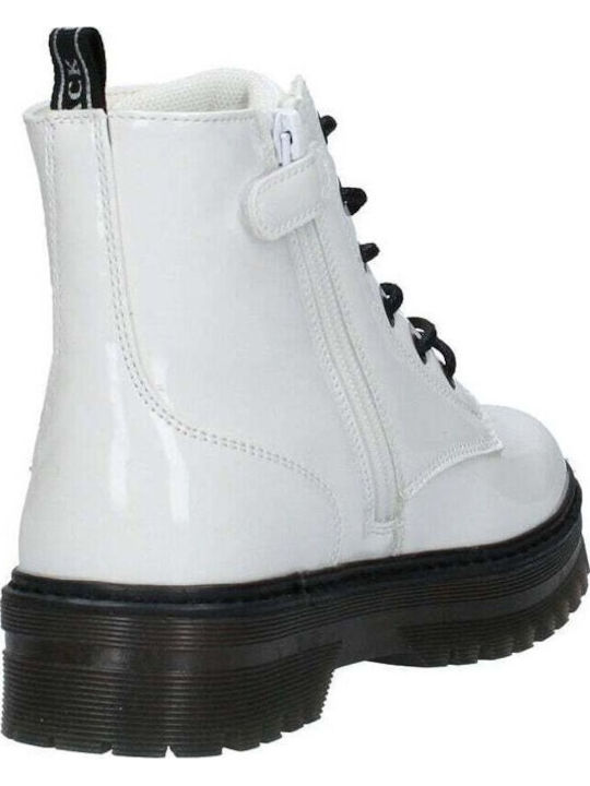 Elinor Kids Boots from Patent Leather with Zipper White