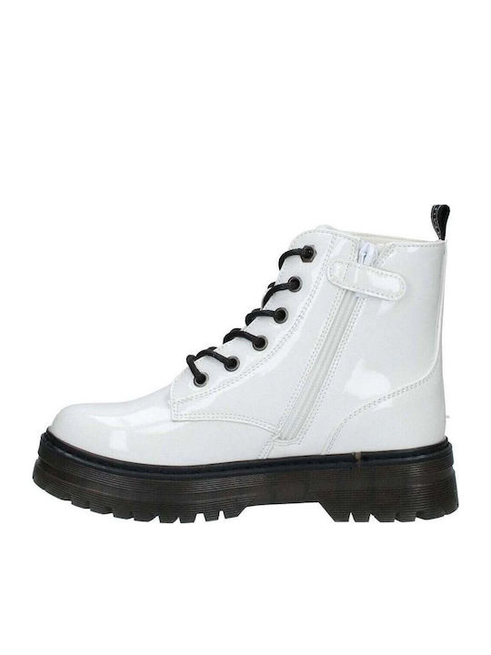 Elinor Kids Boots from Patent Leather with Zipper White