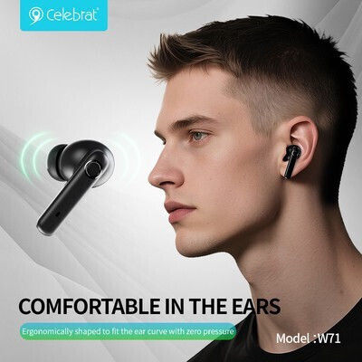 Celebrat W71 In-ear Bluetooth Handsfree Earphones with Charging Case White