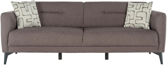 Truva Τριθέσιος Καναπές Brown 215x91x83εκ.