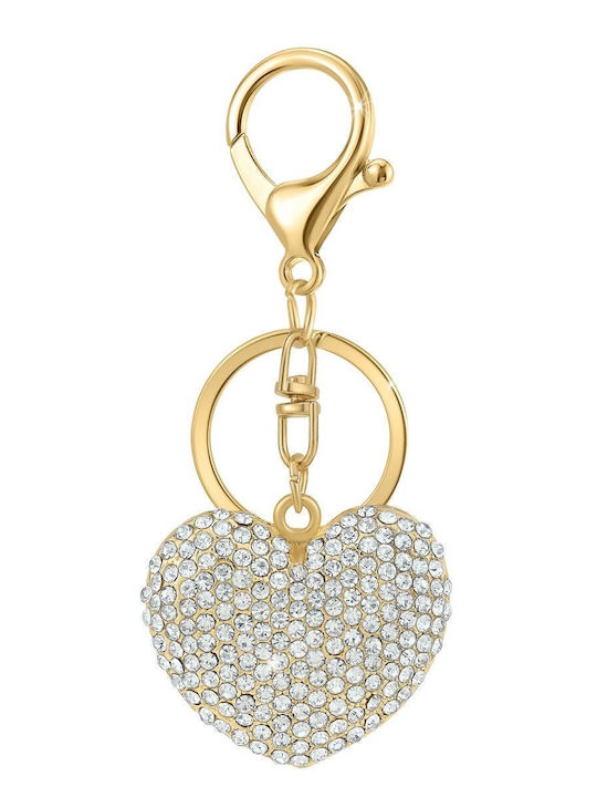 So Charm Keychain Heart Bijou De Sac with Sparkling Swarovski Crystals Gold B4366-dore So Charm Keychain Heart Bijou De Sac with Sparkling Swarovski Crystals Gold B4366-dore