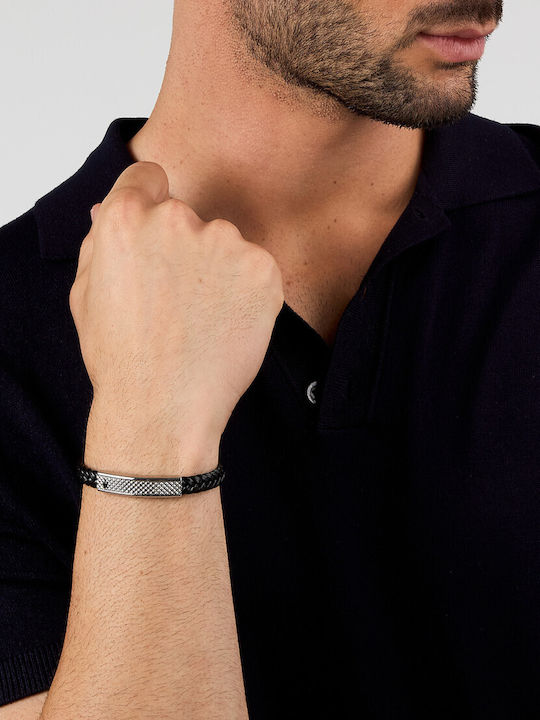Maserati Men's Leather Bracelet 5cm