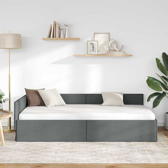 Κρεβάτι Μονό για Στρώμα 80x200cm Σκούρο Γκρι Κρεβάτι Μονό για Στρώμα 80x200cm Σκούρο Γκρι