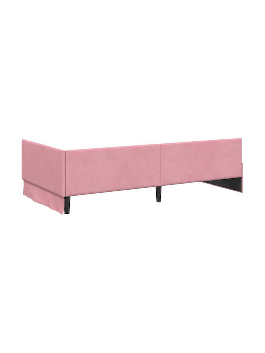 Einzelbett Rosa mit Lattenrost für Matratze 90x190cm