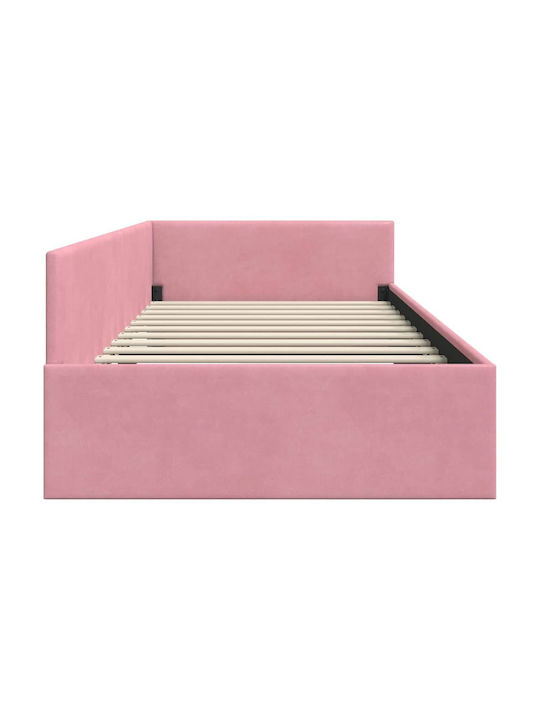 Einzelbett Rosa mit Lattenrost für Matratze 90x190cm