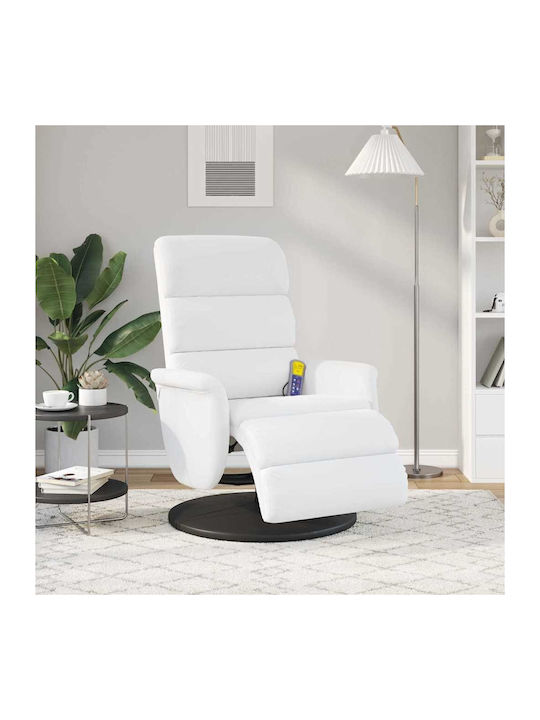 Relaxsessel Friseurwaschbecken Drehbar aus Kunstleder White 71x98x106cm