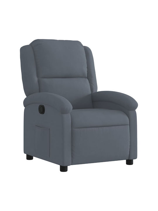 Relaxsessel mit Fußhocker Samt Dark Grey 71x86.5x99.5cm