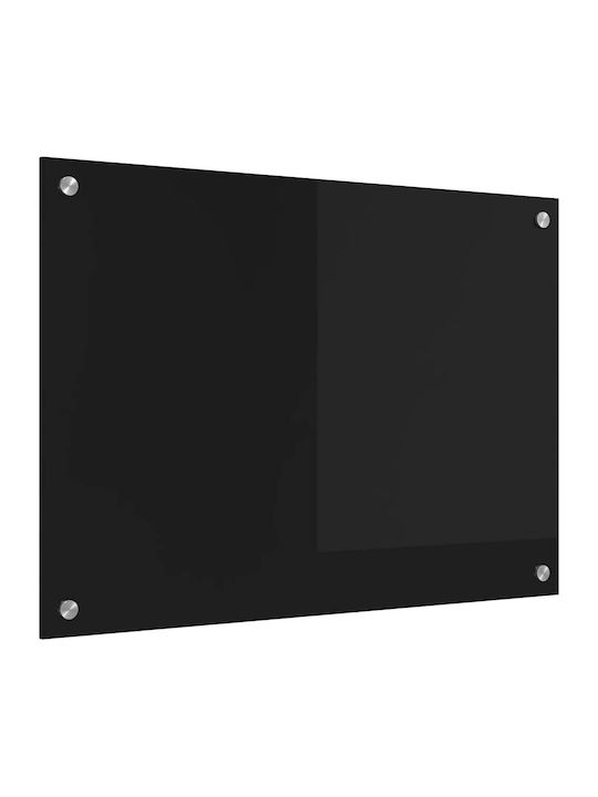 Vidaxl Kitchen Back Panel Black 70 x 50 x 0.8 cm Tempered Glass