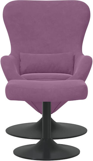 Sessel mit Fußhocker Samt Lila 63x73x90cm
