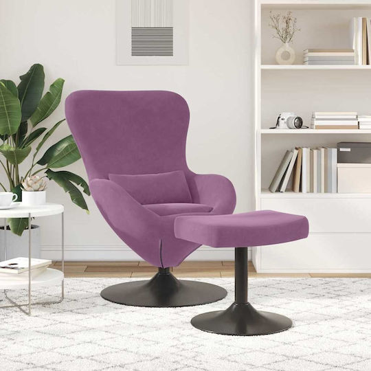Sessel mit Fußhocker Samt Lila 63x73x90cm