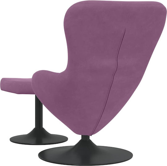 Sessel mit Fußhocker Samt Lila 63x73x90cm