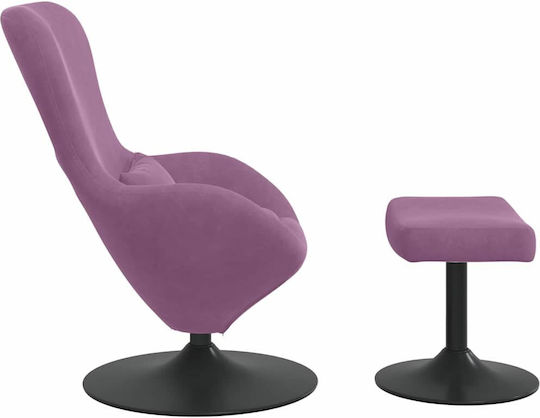 Sessel mit Fußhocker Samt Lila 63x73x90cm