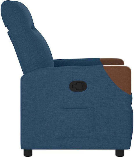 Armchair with Footstool Blue 50x54x100cm