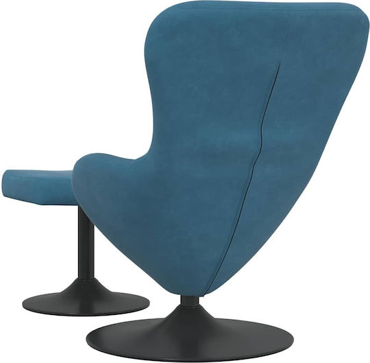 Armchair with Footstool Blue 63x73x90cm