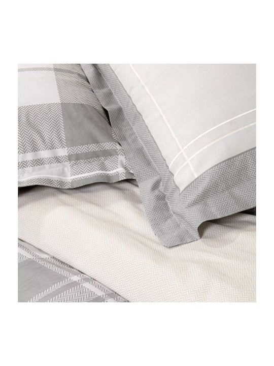 Nima Arthur Σετ Σεντόνια Μονά 170x260εκ. Grey-beige (3τμχ)