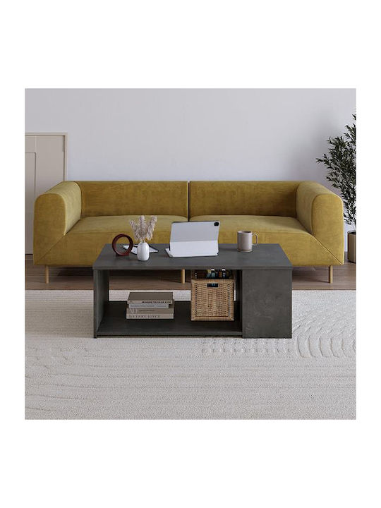Rectangular Central Coffee Table Berg Wooden Gray Retro M110xW60xH40cm