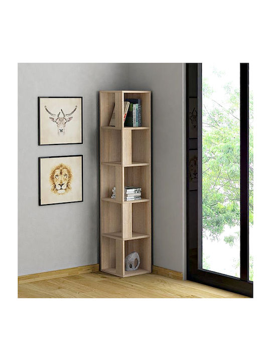 Corner Bookcase Piano Natural 31.4x31.4x158.9cm