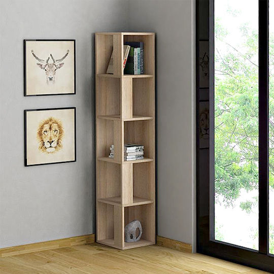 Corner Bookcase Piano Natural 31.4x31.4x158.9cm