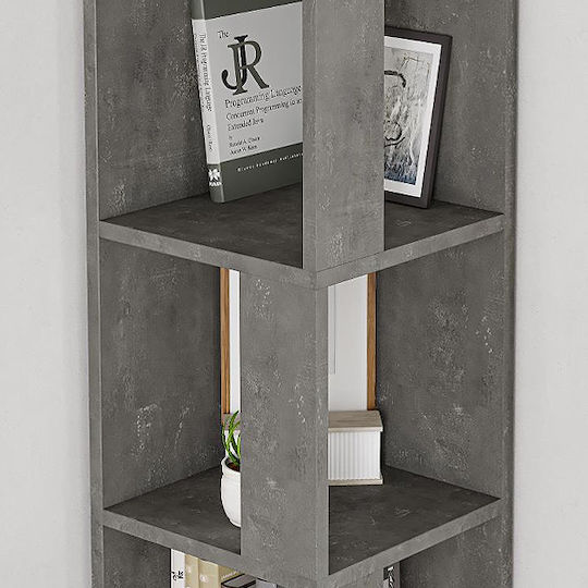 Corner Bookcase Piano Grey 31.4x31.4x158.9cm