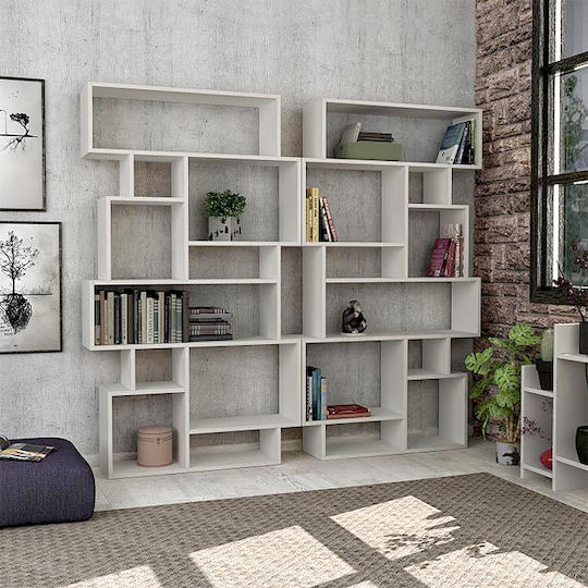 Bookcase Karmato White 96x25.5x168.5cm