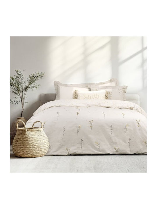 Nima Duvet Cover Set Single with Pillowcase 160x240 Delicate Beige