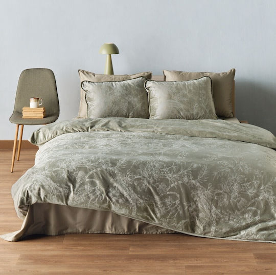 Kentia Παπλωματοθήκη King Size 260x240 Vincent Πράσινη