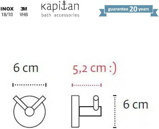 Karag Uno Άγκιστρο Μπάνιου Διπλό με Βίδες ​6x6cm Μαύρο