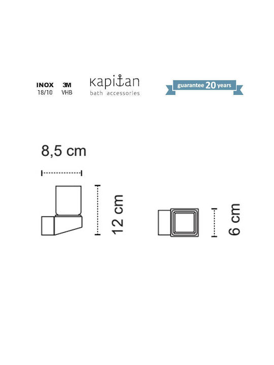 Kapitan Wandmontiert Getränkehalter Glas Gray