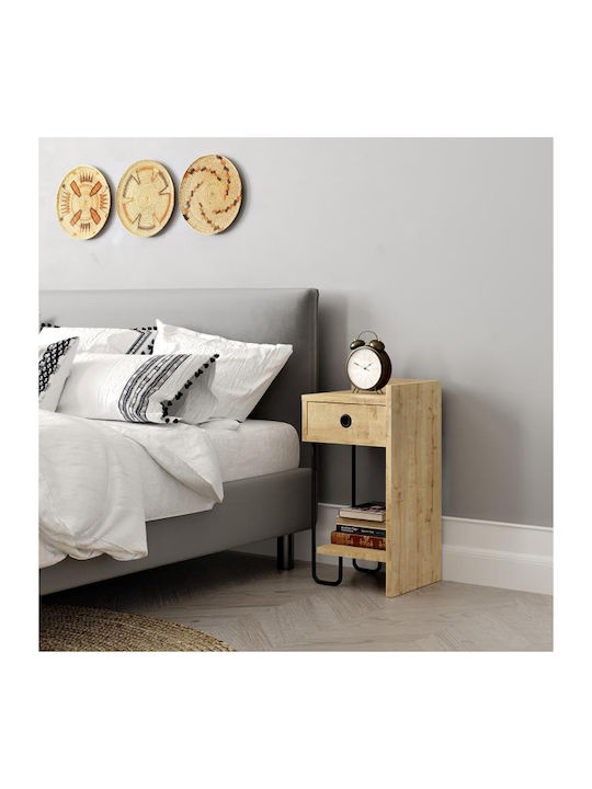 Sirius Bedside Table Wooden Natural Beech 32x30x61cm