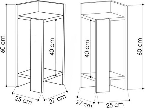 Bedside Tables Elos Wooden Brown 2 Pieces 25x27x60cm