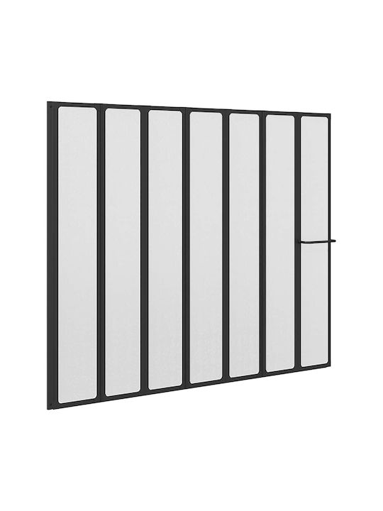 vidaXL Divider de verandă Duș cu Pliabil Ușă 140x168cm Mat Negru