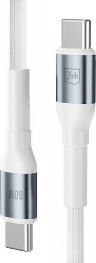 3MK USB 2.0 Cable USB-C Male - USB-C 60W PD White 1m