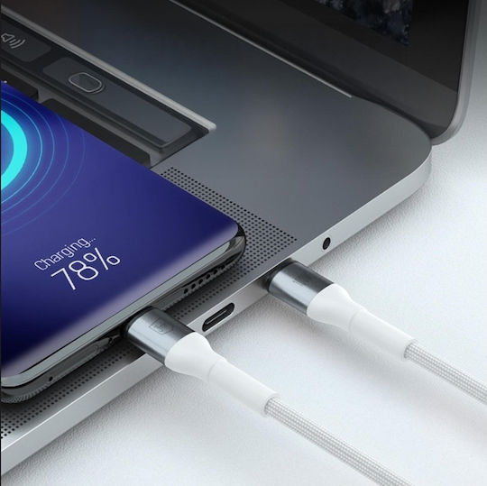 3MK USB 2.0 Kabel USB-C männlich - USB-C 100W PD Weiß 1m