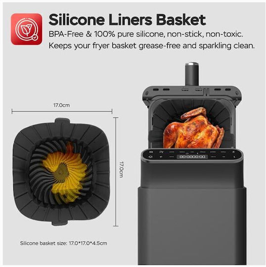 Turbotronic Air Fryer with Double Detachable Bucket 11lt Black TT-AF500D