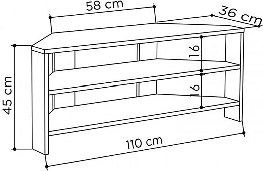TV-Ständer Thales Offenes Caramel M110xT36xH45cm GP037-0173