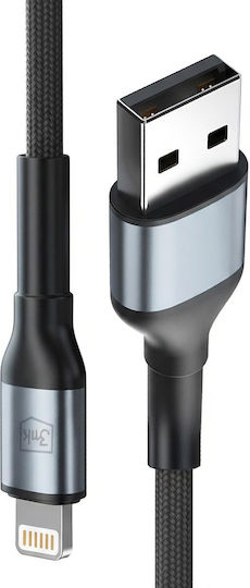 3MK Редовна USB-A към Lightning кабел 12W Черен 1м