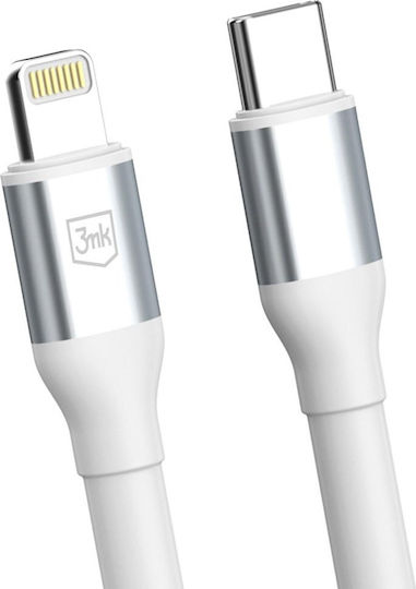 3MK USB-C to Lightning Cable 20W White 1m