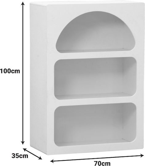 Wall Shelf Emersi White 70x35x100cm