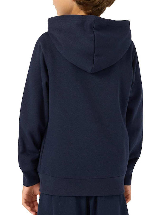 Fleece Παιδικό Φούτερ με Κουκούλα Μπλε