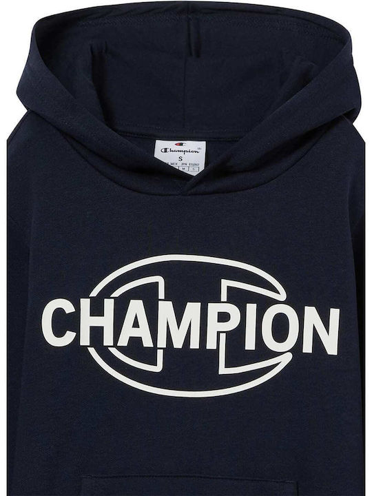 Fleece Παιδικό Φούτερ με Κουκούλα Μπλε