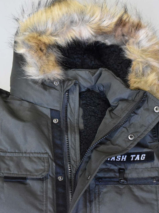 Parka Pentru Copii cu Căptușeală Kaki