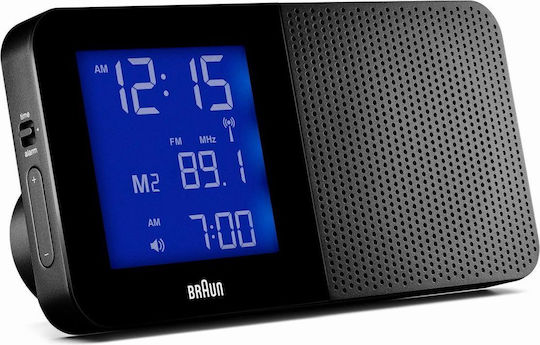 Braun Επιτραπέζιο Ψηφιακό Ρολόι LCD με Ξυπνητήρι & Ραδιόφωνο Μαύρο BNC010ΒΚ
