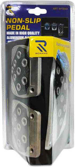 Car Pedal Set Universal Aluminum Silver 3pcs