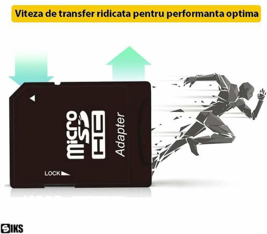 Card De Memorie Microsd 128 Gb Siks Inclus Adaptor Sd Clasa 10 Viteză Mare Compatibil Cameră Video Dvr Auto Cameră Supraveghere Telefon Laptop Tablet Negru