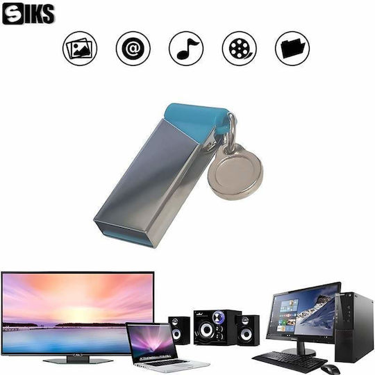 Siks Memory Stick 4 Gb Usb 3.0 Metallic Gray Blue