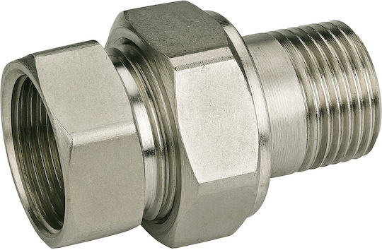Giacomini Comutator Drept cu Conector Mufa R18x007 Cromate din Alamă 1 1/2” X 1 1/2” Filet Intern X Filet Extern Instalări HVAC Apă Solar